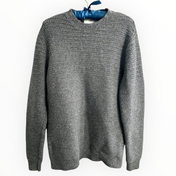 Selected Homme Men's twisted knit LS crew sweater jumper heather grey charcoal M - Picture 5 of 7